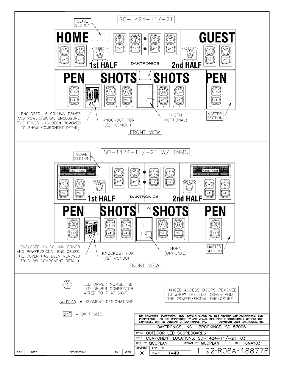 Daktronics BA-1518 Generation IV Multi-Section Outdoor LED Scoreboard User Manual | Page 159 / 208