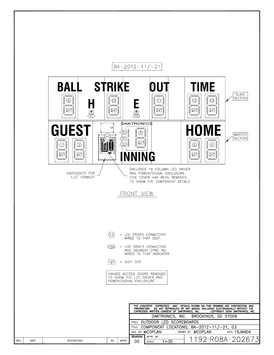 Daktronics BA-1518 Generation IV Multi-Section Outdoor LED Scoreboard User Manual | Page 166 / 208