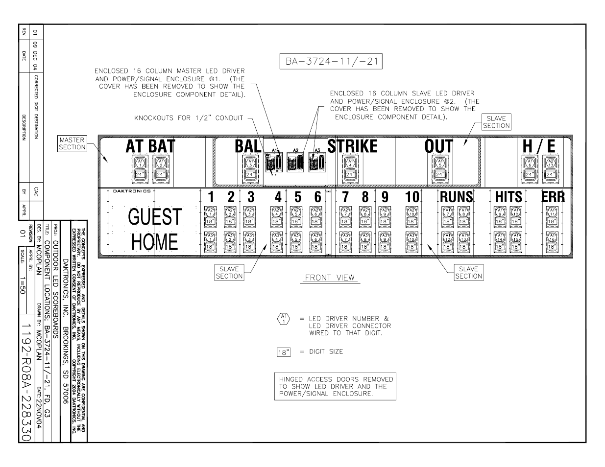 Daktronics BA-1518 Generation IV Multi-Section Outdoor LED Scoreboard User Manual | Page 172 / 208