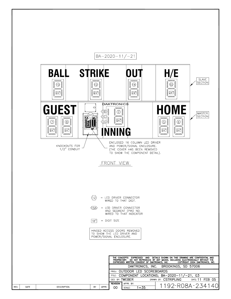 Daktronics BA-1518 Generation IV Multi-Section Outdoor LED Scoreboard User Manual | Page 176 / 208