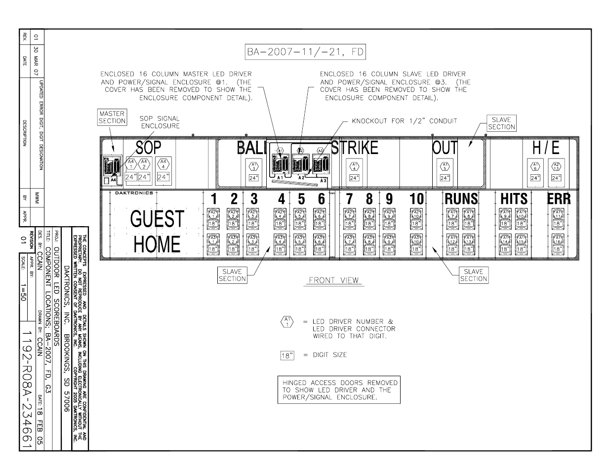 Daktronics BA-1518 Generation IV Multi-Section Outdoor LED Scoreboard User Manual | Page 179 / 208
