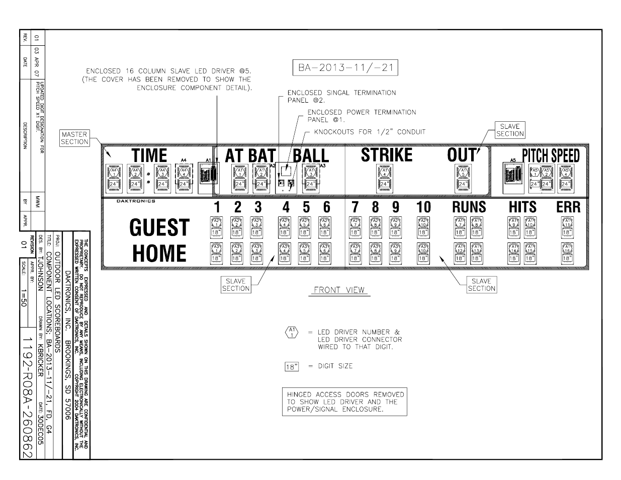 Daktronics BA-1518 Generation IV Multi-Section Outdoor LED Scoreboard User Manual | Page 186 / 208