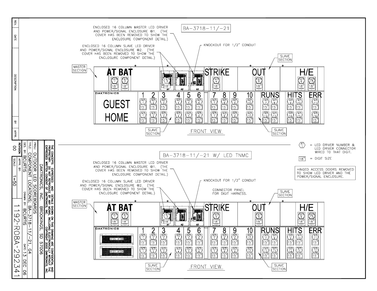 Daktronics BA-1518 Generation IV Multi-Section Outdoor LED Scoreboard User Manual | Page 191 / 208