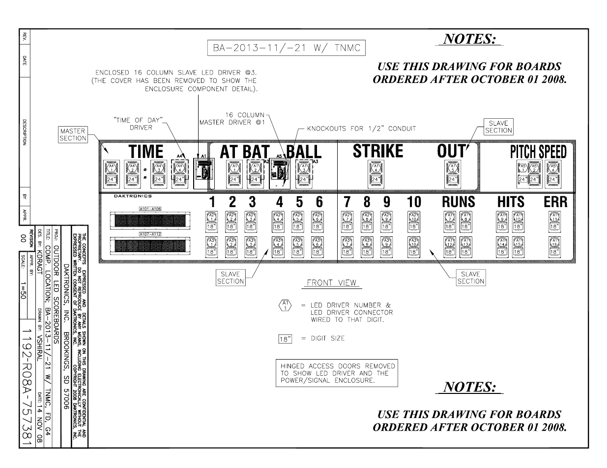 Daktronics BA-1518 Generation IV Multi-Section Outdoor LED Scoreboard User Manual | Page 194 / 208