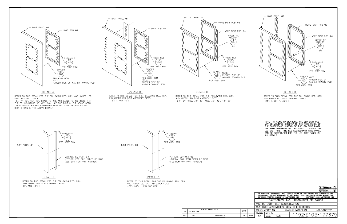 Daktronics BA-1518 Generation IV Multi-Section Outdoor LED Scoreboard User Manual | Page 198 / 208