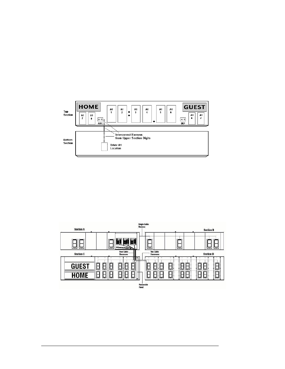 Interconnect harness connections | Daktronics BA-1518 Generation IV Multi-Section Outdoor LED Scoreboard User Manual | Page 63 / 208