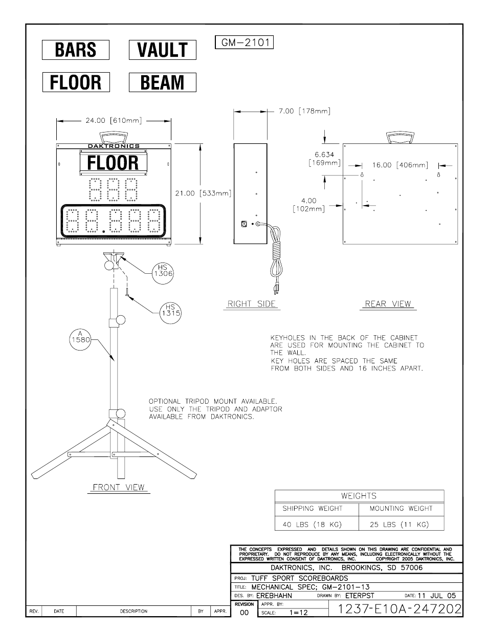 Daktronics GM-2101 LED Gymnastics Scoreboards User Manual | Page 28 / 38