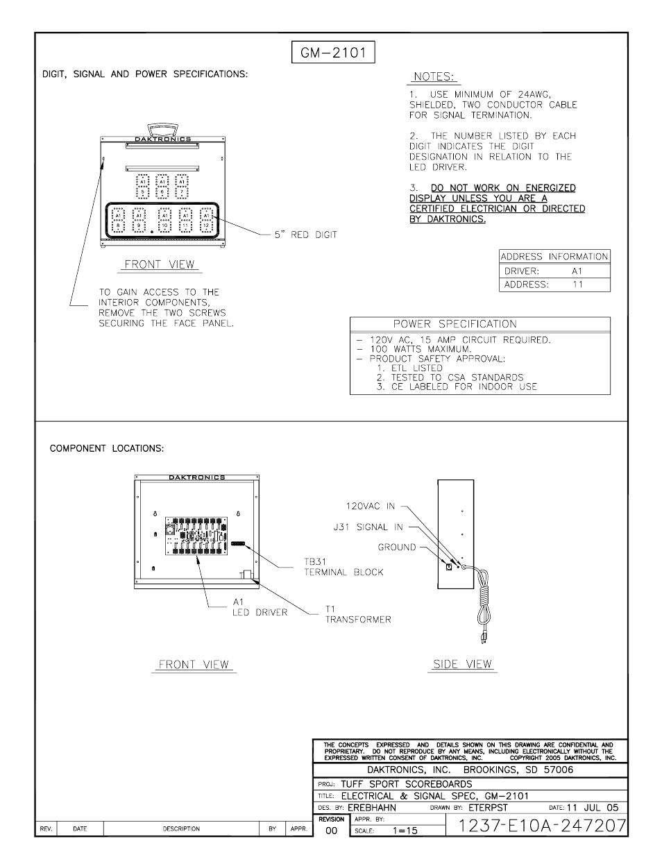 Daktronics GM-2101 LED Gymnastics Scoreboards User Manual | Page 29 / 38