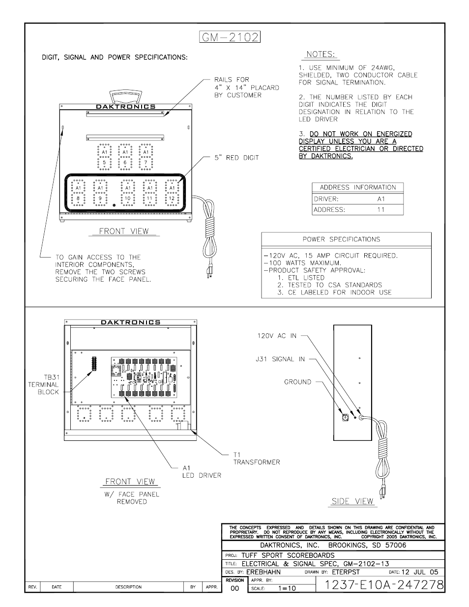 Daktronics GM-2101 LED Gymnastics Scoreboards User Manual | Page 31 / 38