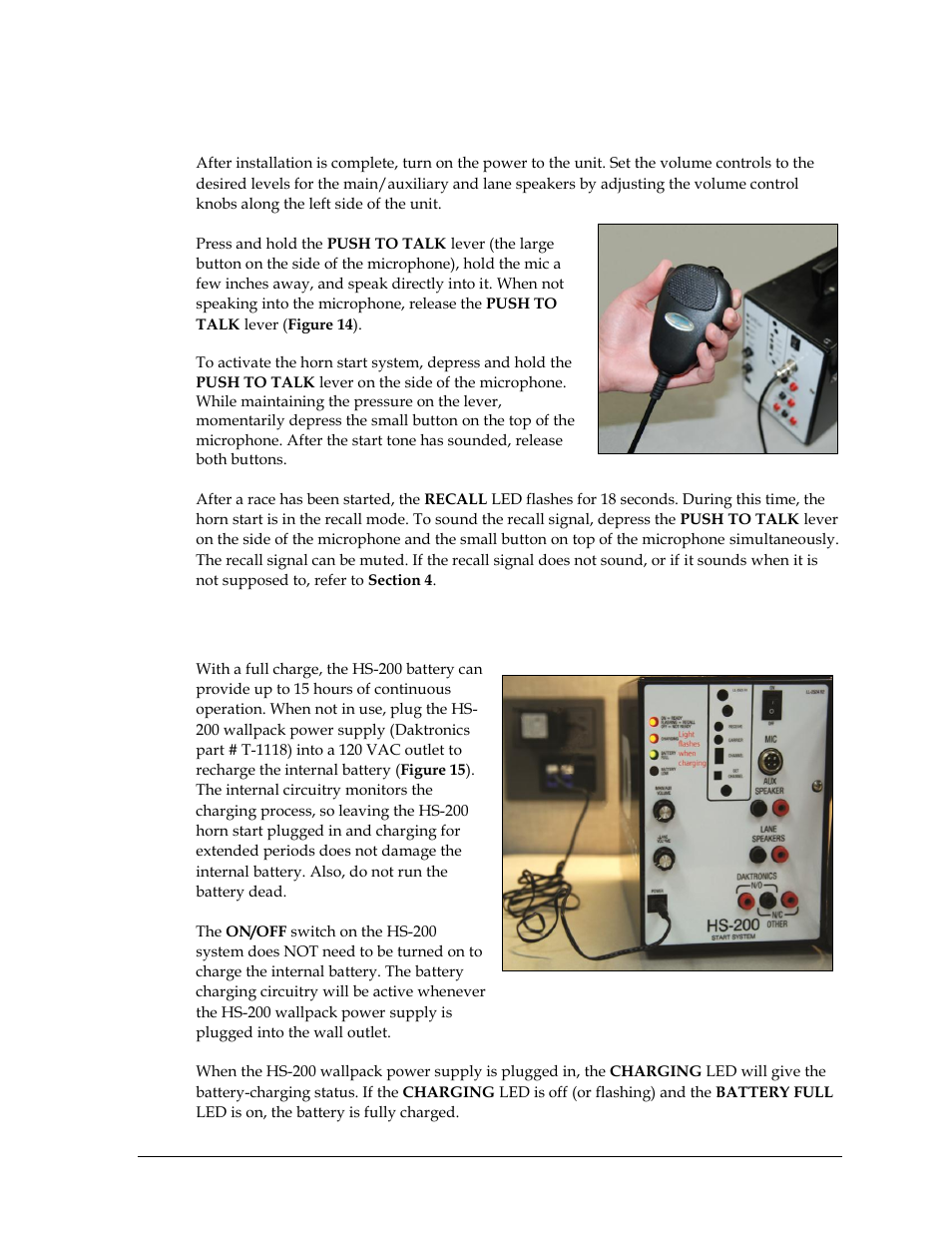 3 operations, 4 battery operation, Operations | Battery operation, Figure 15 ) | Daktronics HS-200 Horn Start User Manual | Page 15 / 36