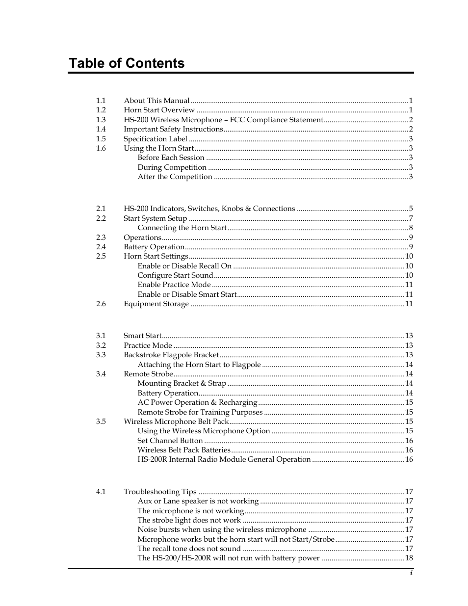 Daktronics HS-200 Horn Start User Manual | Page 5 / 36