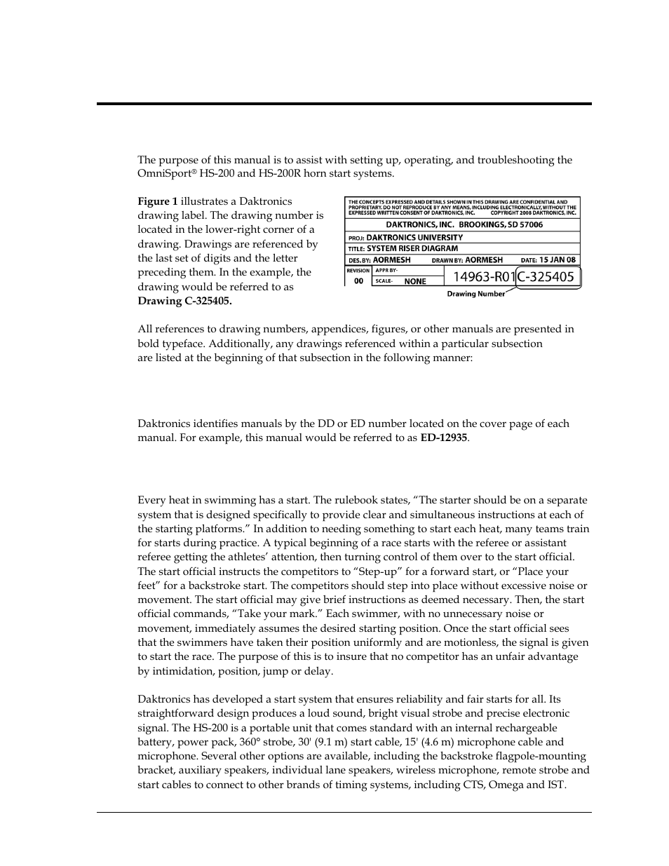 Section 1: introduction, 1 about this manual, 2 horn start overview | Section 1, Introduction, About this manual, Horn start overview | Daktronics HS-200 Horn Start User Manual | Page 7 / 36