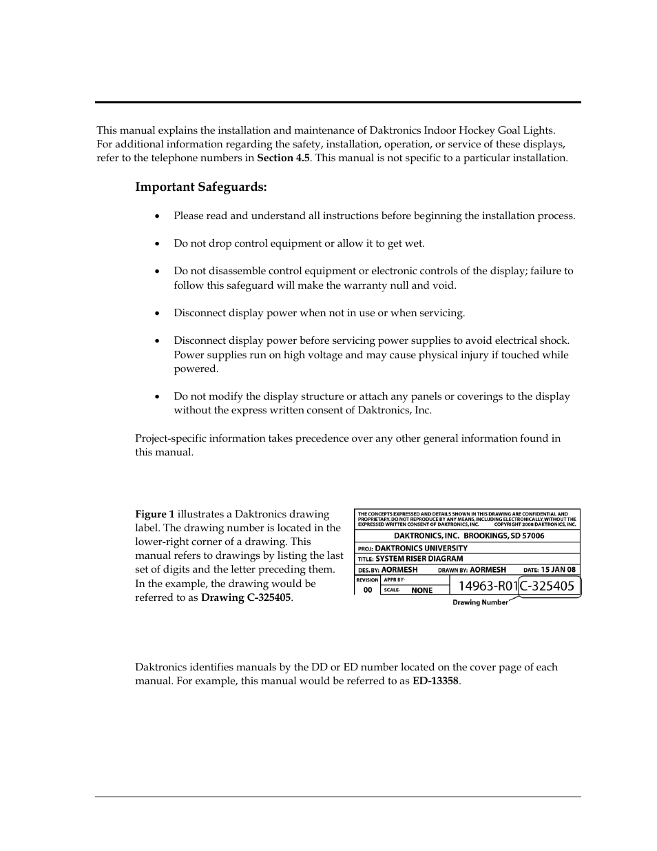 Section 1: introduction, 1 resources, Section 1 | Introduction, Resources | Daktronics Indoor Hockey Goal Lights User Manual | Page 7 / 44