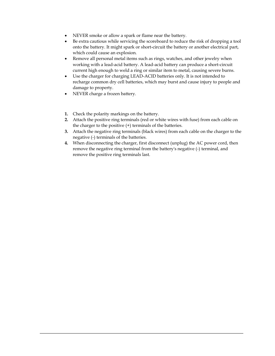 Dc connection precautions | Daktronics MS-2013 Portable LED Scoreboard User Manual | Page 21 / 52