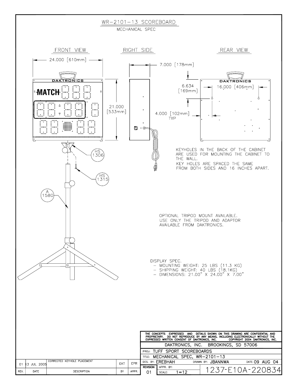 Daktronics WR-2101 Matside Jr. LED Wrestling Scoreboard User Manual | Page 33 / 44