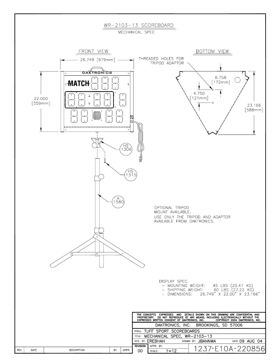 Daktronics WR-2101 Matside Jr. LED Wrestling Scoreboard User Manual | Page 35 / 44