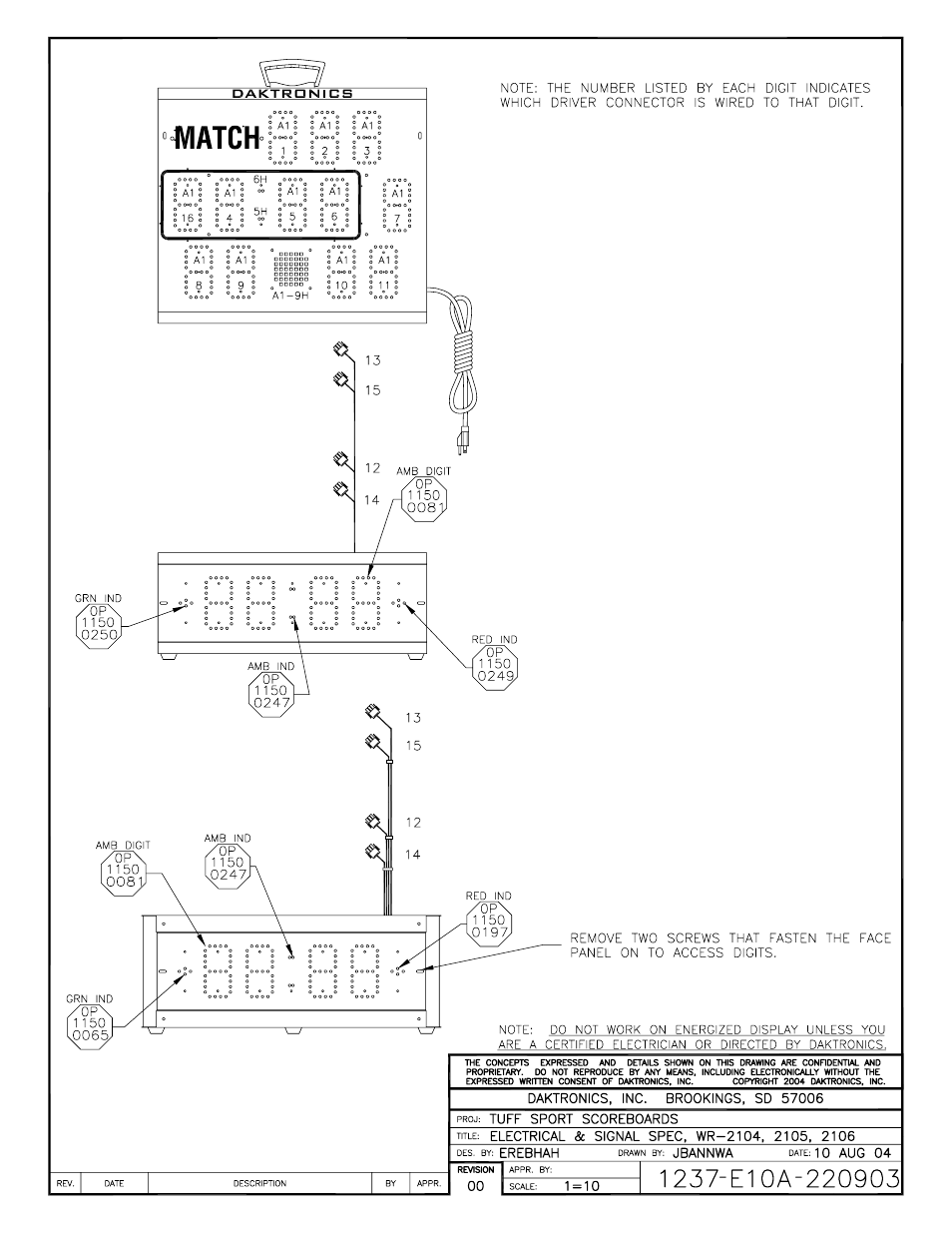 Daktronics WR-2101 Matside Jr. LED Wrestling Scoreboard User Manual | Page 37 / 44
