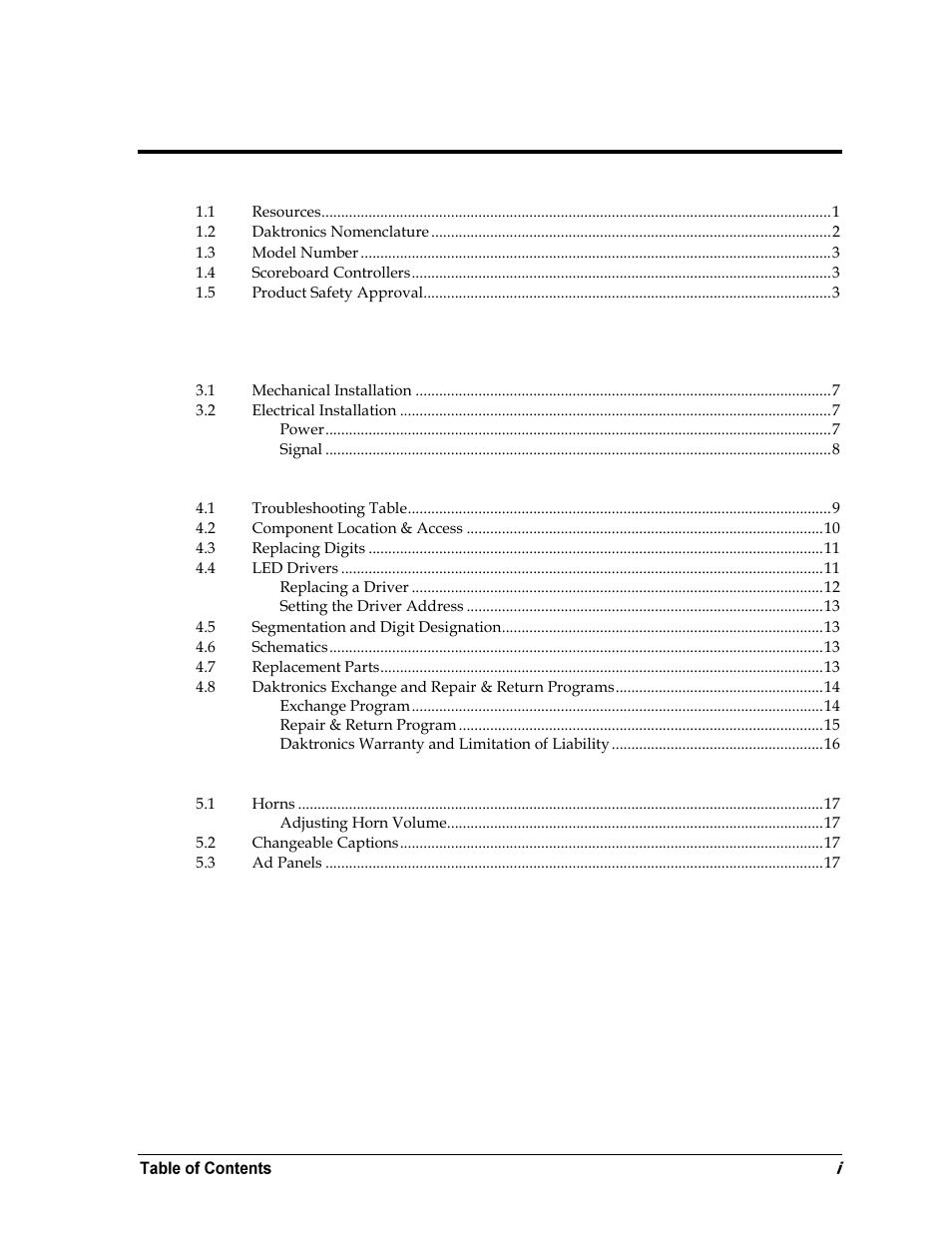 Daktronics WR-2101 Matside Jr. LED Wrestling Scoreboard User Manual | Page 5 / 44