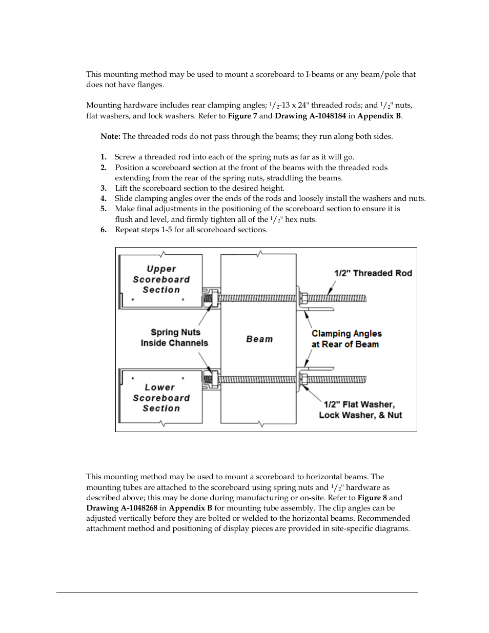 Clamping angles, Mounting tubes | Daktronics FB-2500 Modular LED Football Scoreboard User Manual | Page 12 / 52