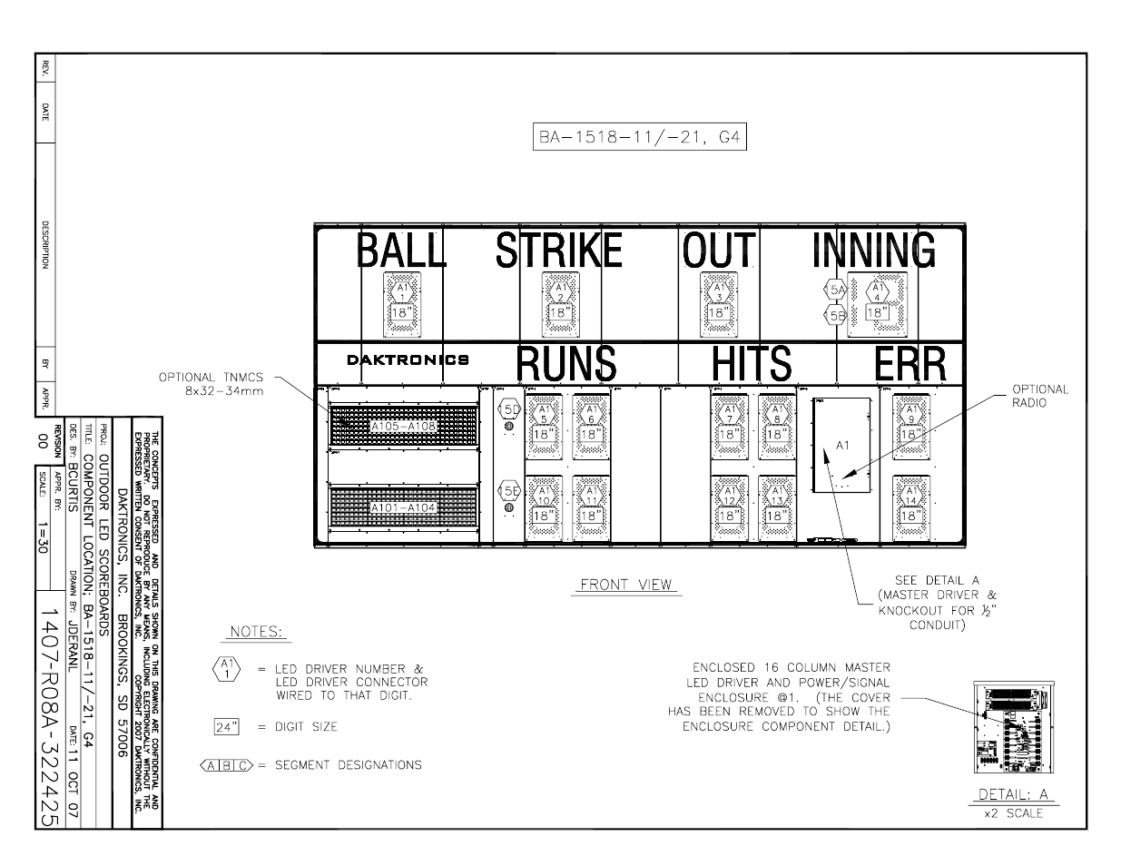 Daktronics BA-1518 Multi-Section Outdoor LED Scoreboard User Manual | Page 104 / 134