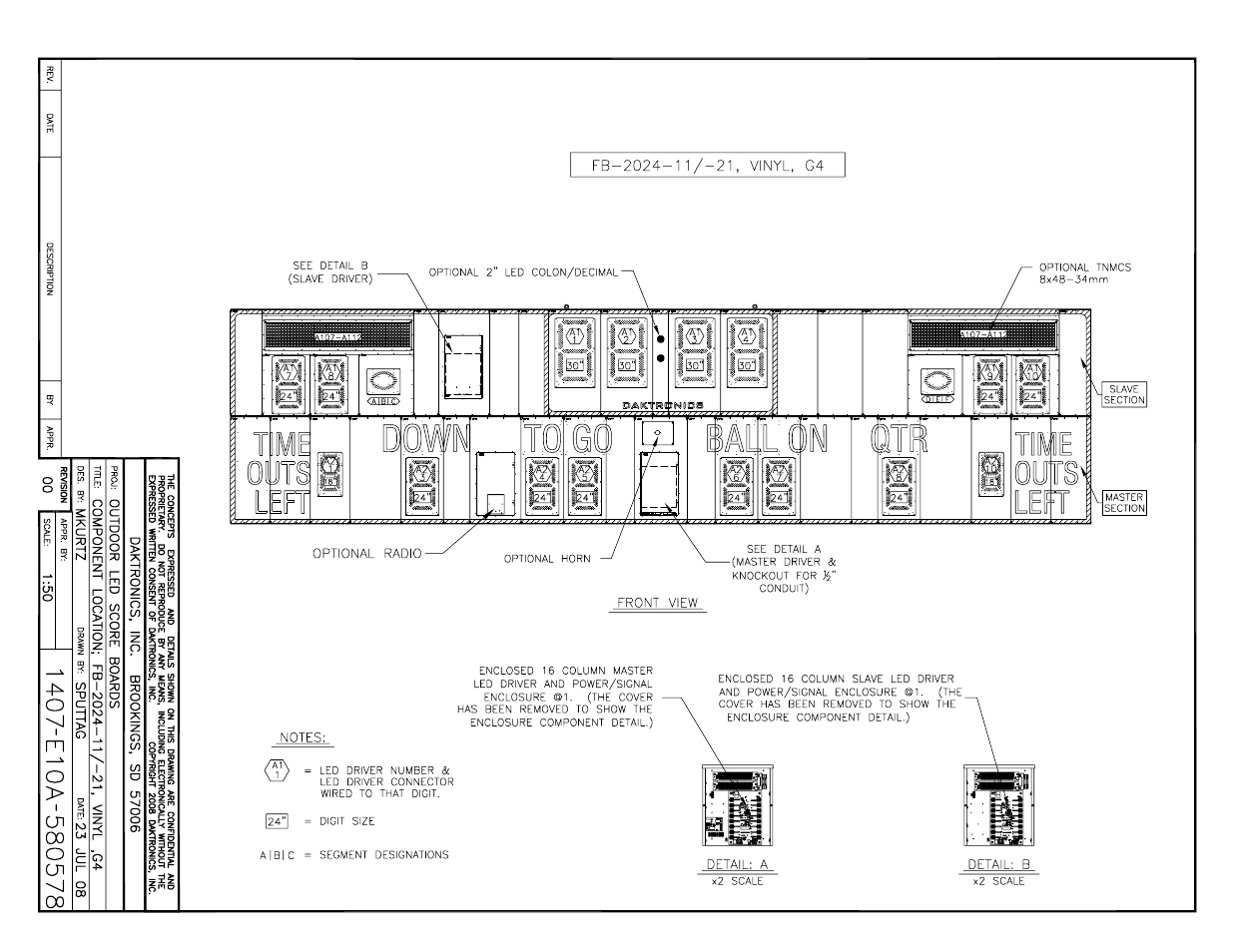 Daktronics BA-1518 Multi-Section Outdoor LED Scoreboard User Manual | Page 110 / 134