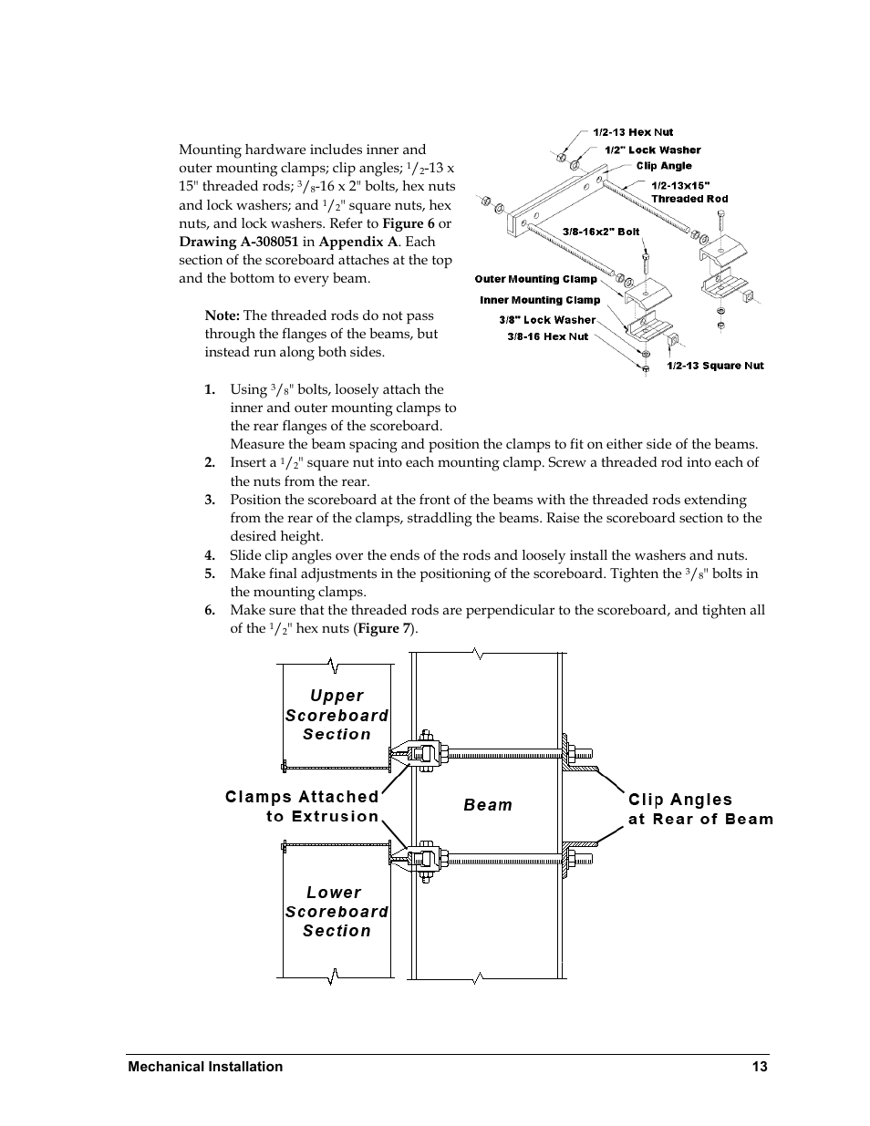 3 scoreboard mounting, Scoreboard mounting | Daktronics BA-1518 Multi-Section Outdoor LED Scoreboard User Manual | Page 19 / 134