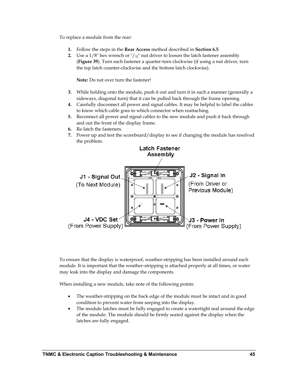 Weather-stripping | Daktronics BA-1518 Multi-Section Outdoor LED Scoreboard User Manual | Page 51 / 134
