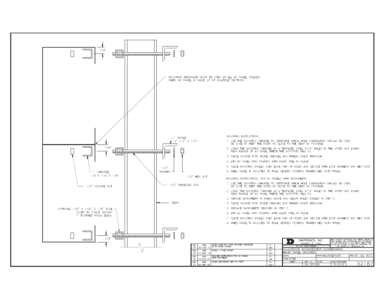 Daktronics BA-1518 Multi-Section Outdoor LED Scoreboard User Manual | Page 62 / 134