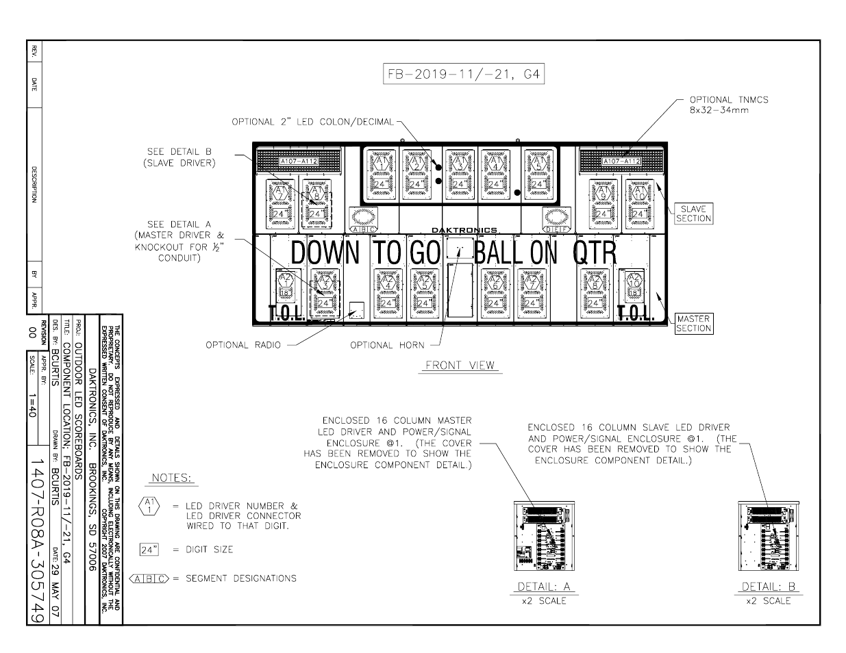 Daktronics BA-1518 Multi-Section Outdoor LED Scoreboard User Manual | Page 87 / 134