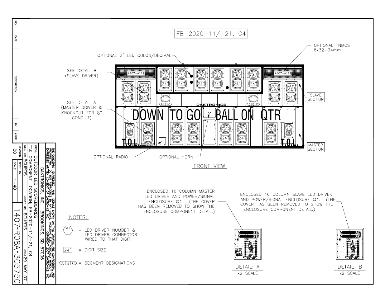 Daktronics BA-1518 Multi-Section Outdoor LED Scoreboard User Manual | Page 88 / 134