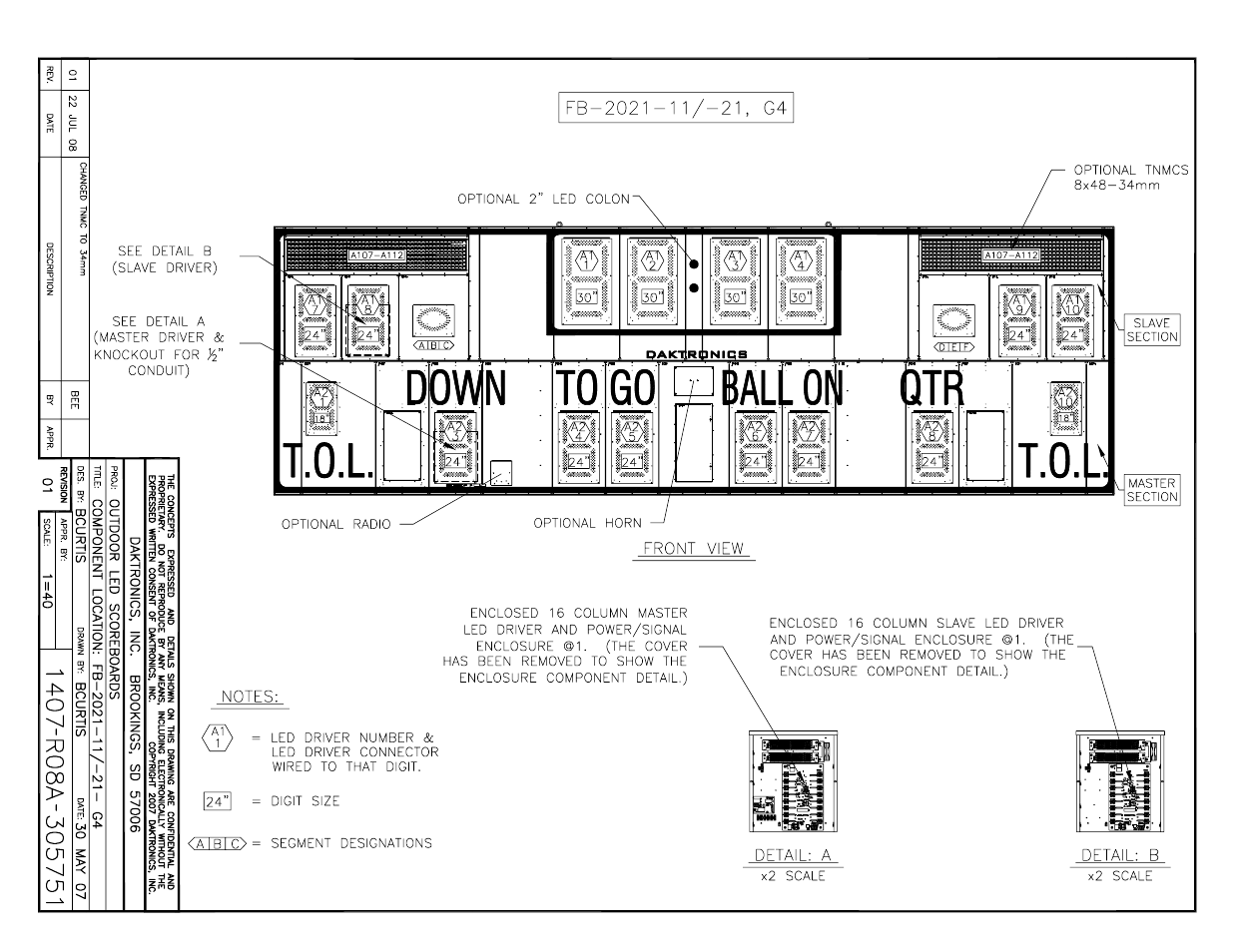 Daktronics BA-1518 Multi-Section Outdoor LED Scoreboard User Manual | Page 89 / 134