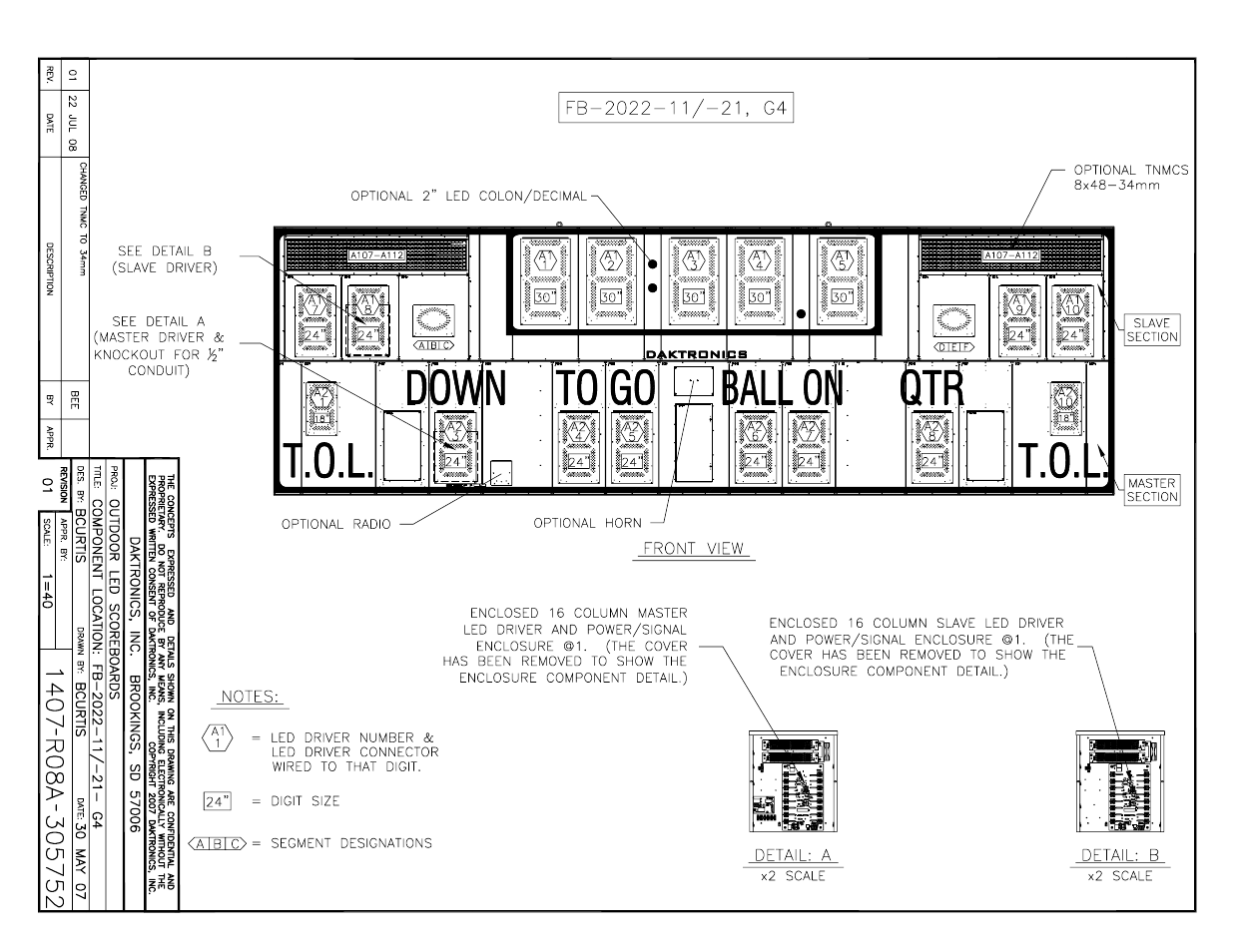 Daktronics BA-1518 Multi-Section Outdoor LED Scoreboard User Manual | Page 90 / 134