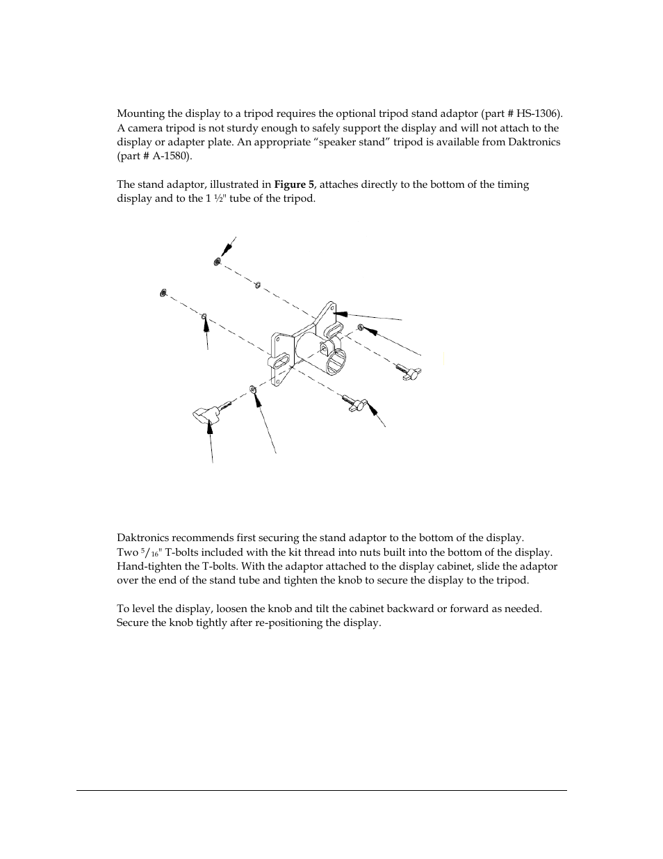 2 tripod mounting, Tripod mounting | Daktronics TI-2020 Multipurpose Track & Field LED Timing Display User Manual | Page 14 / 50