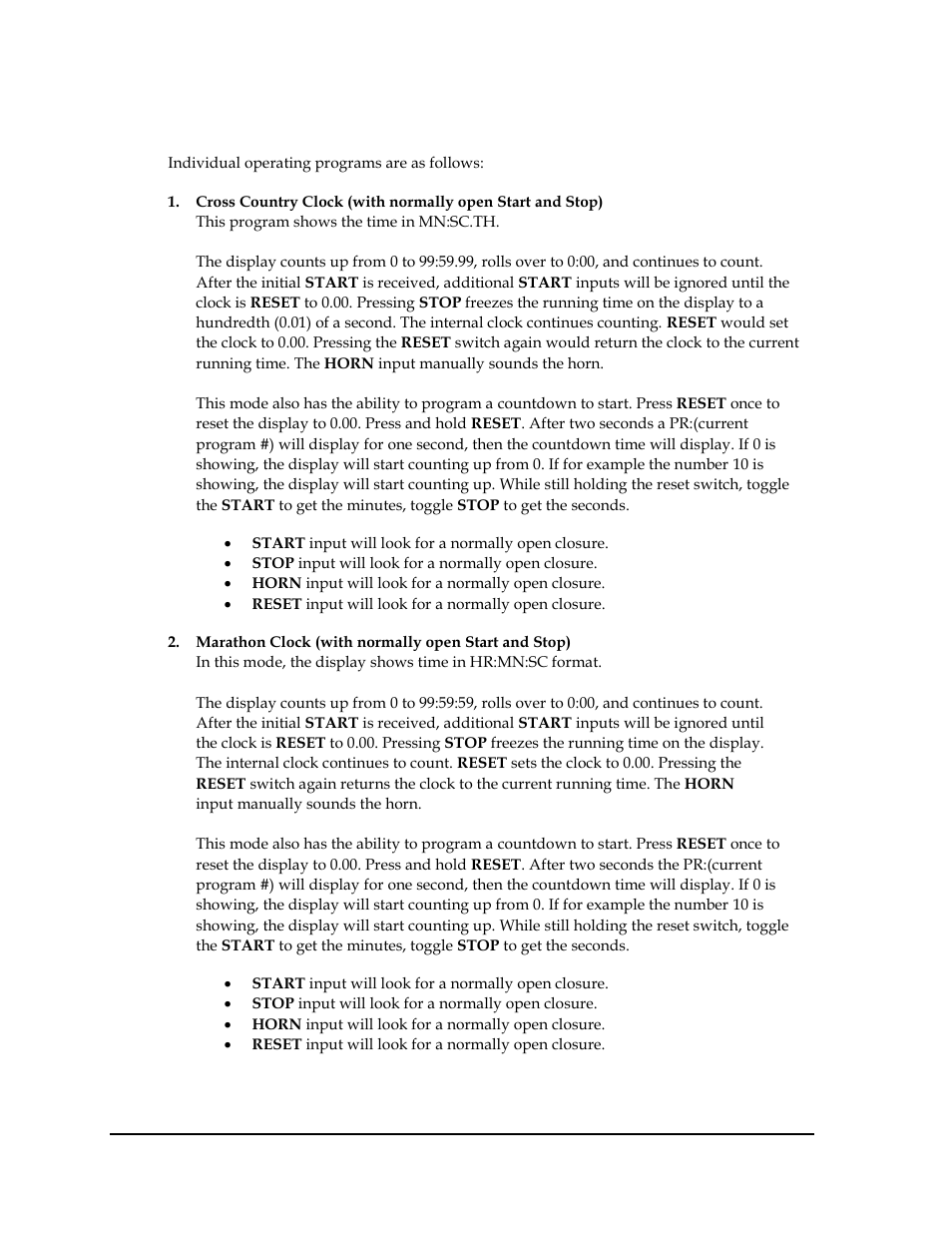 2 program operations, Program operations | Daktronics TI-2020 Multipurpose Track & Field LED Timing Display User Manual | Page 20 / 50