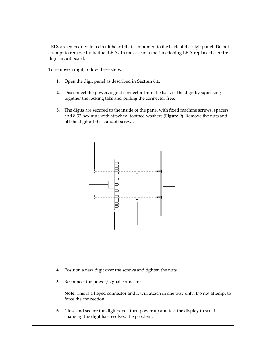 2 replacing a digit, Replacing a digit | Daktronics TI-2020 Multipurpose Track & Field LED Timing Display User Manual | Page 26 / 50