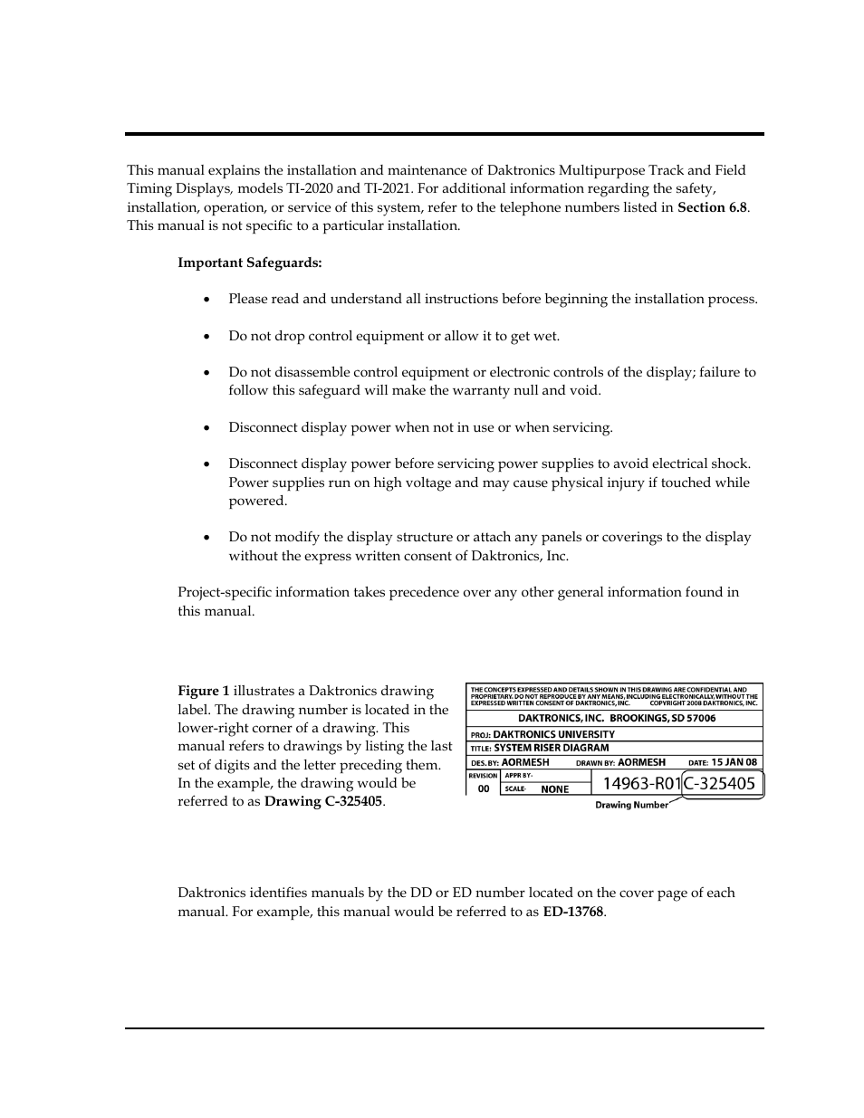 Section 1: introduction, 1 resources, Section 1 | Introduction, Resources | Daktronics TI-2020 Multipurpose Track & Field LED Timing Display User Manual | Page 7 / 50