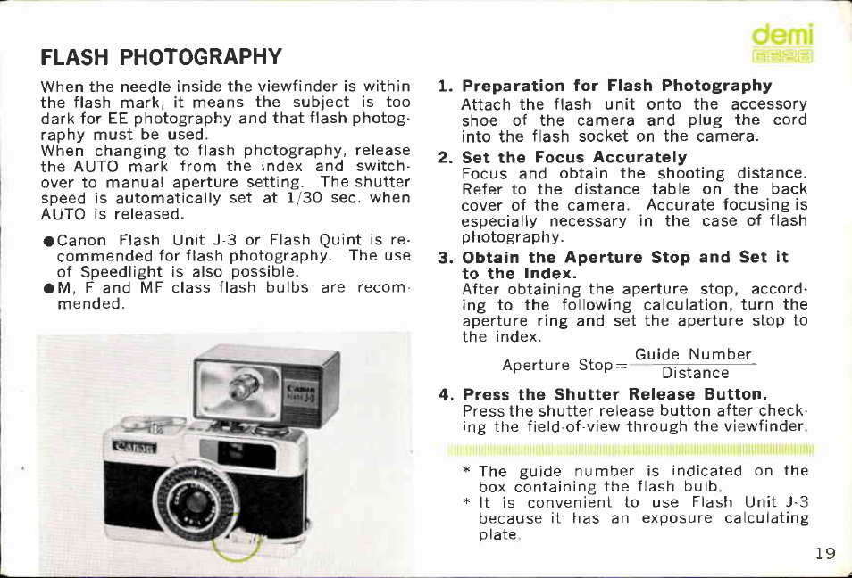 B. when the needle is in the upper flash mark | Canon EE28 User Manual | Page 19 / 37