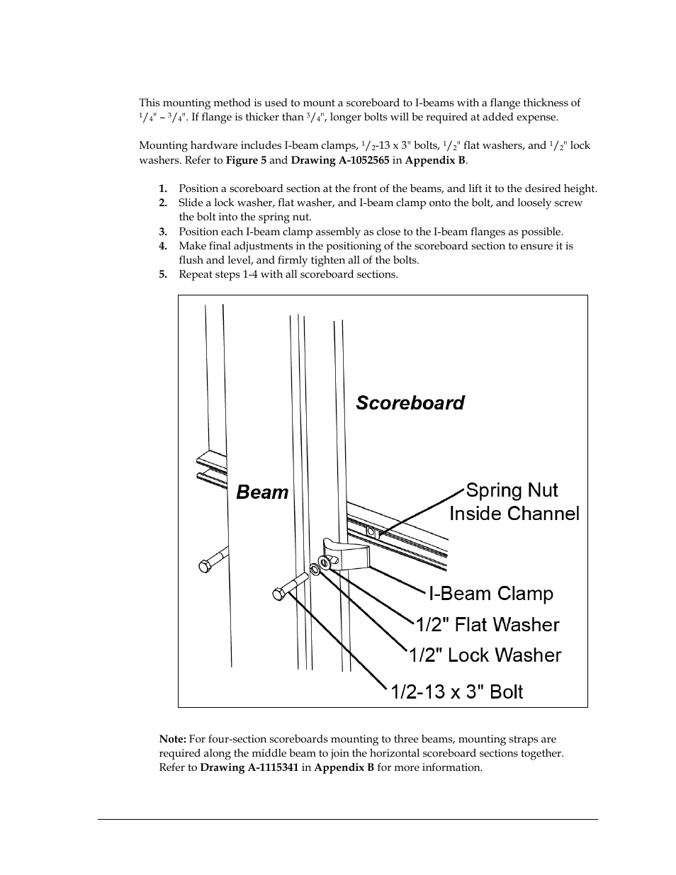 I-beam clamps | Daktronics Outdoor LED Scoreboards Installation User Manual | Page 11 / 58