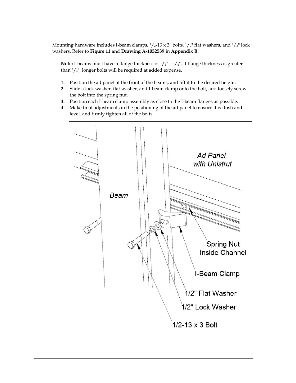 I-beam clamps | Daktronics Outdoor LED Scoreboards Installation User Manual | Page 16 / 58