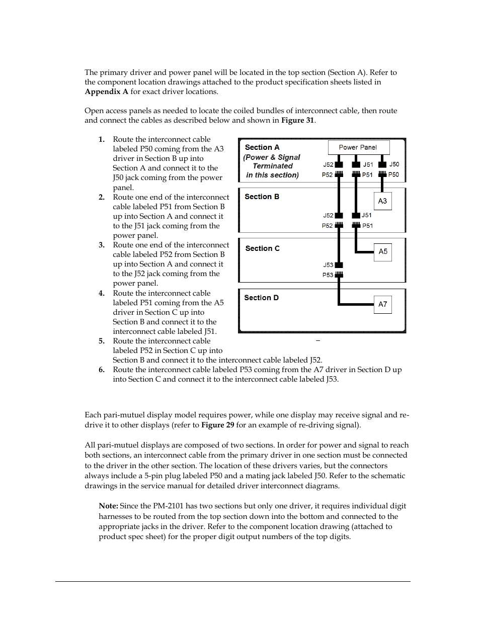 Four-section tennis models, Pari-mutuel displays | Daktronics Outdoor LED Scoreboards Installation User Manual | Page 32 / 58