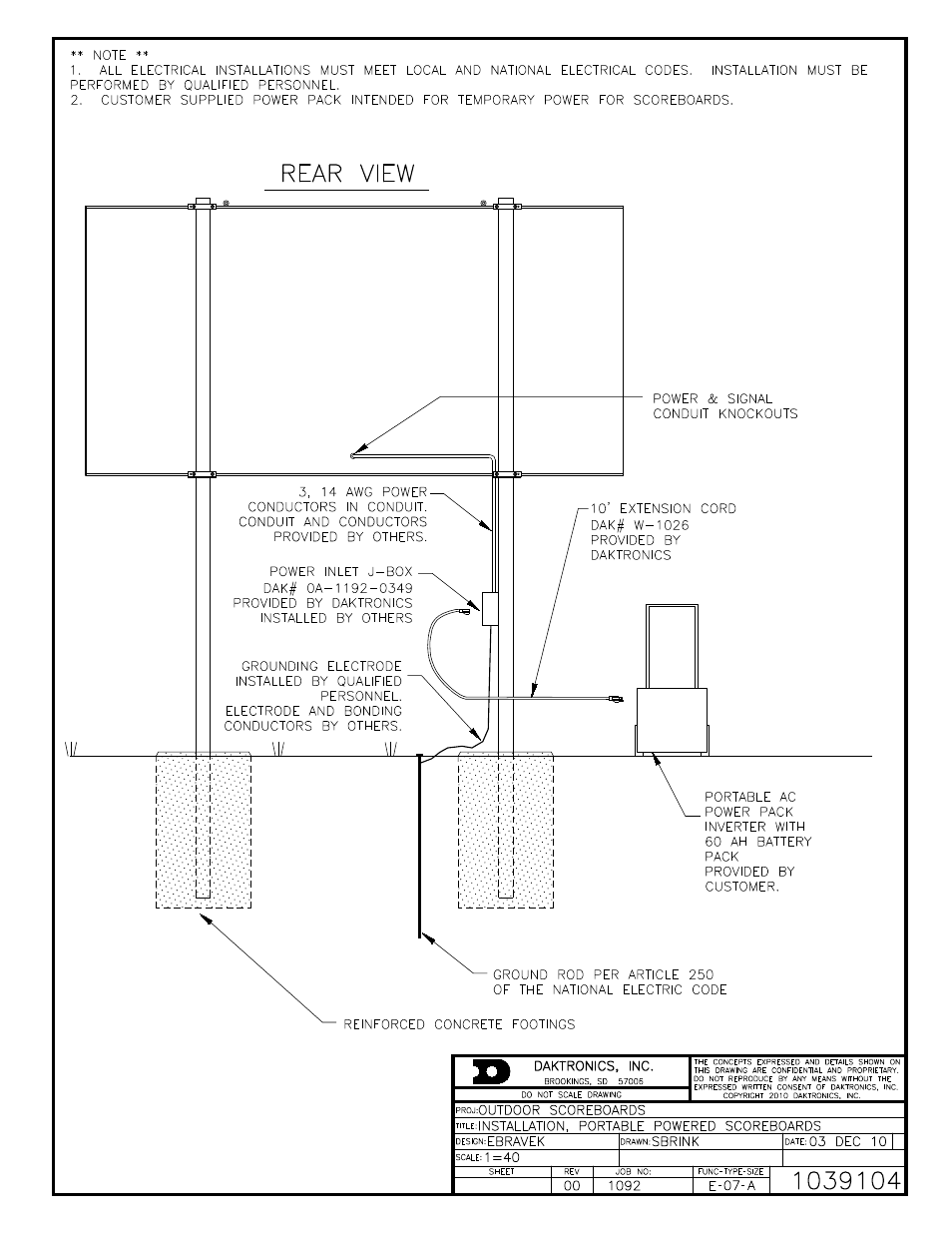 Daktronics Outdoor LED Scoreboards Installation User Manual | Page 45 / 58