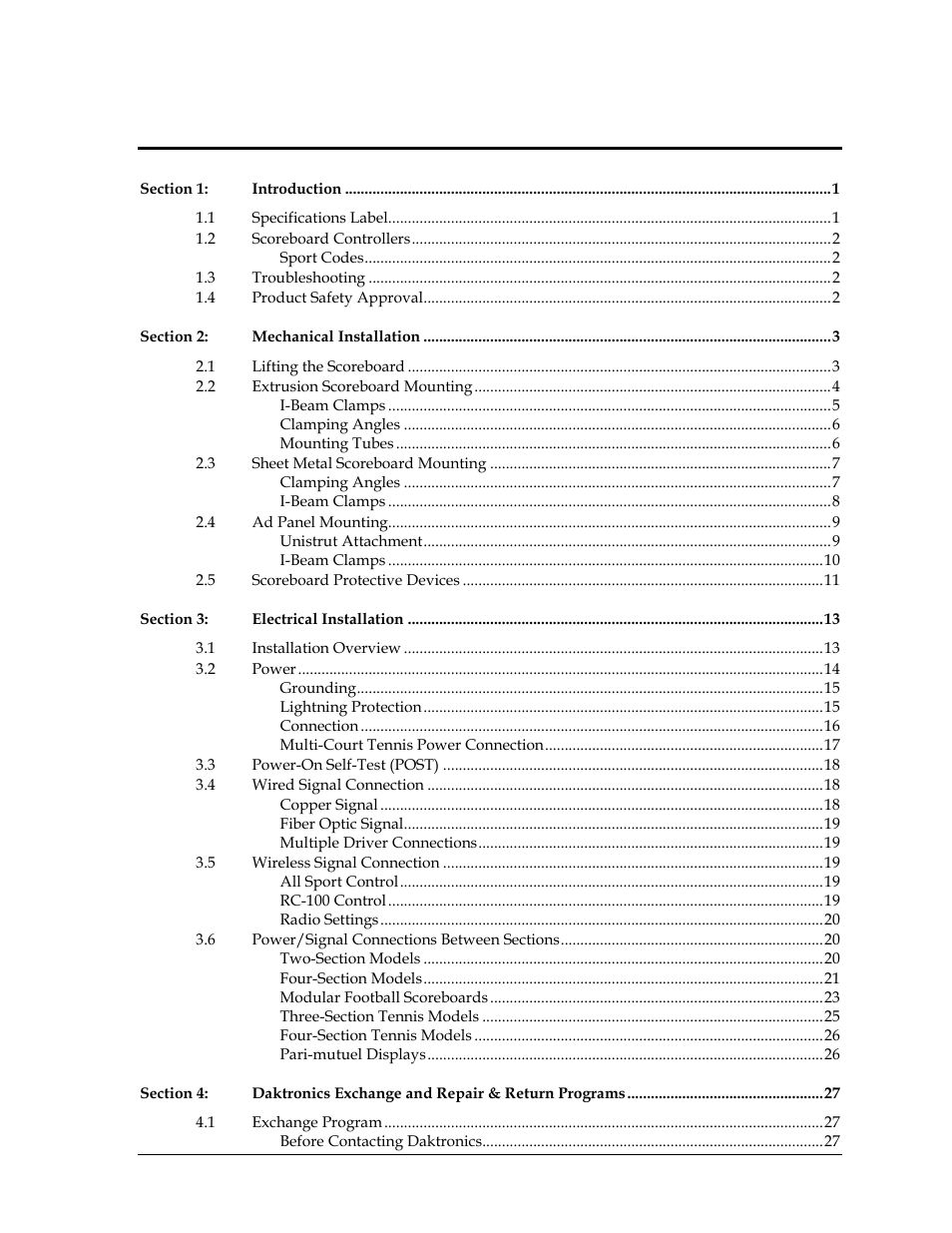 Daktronics Outdoor LED Scoreboards Installation User Manual | Page 5 / 58