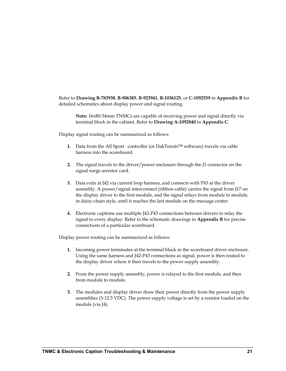 4 power & signal summary, Power & signal summary | Daktronics Outdoor LED Scoreboards Service Manual User Manual | Page 27 / 52