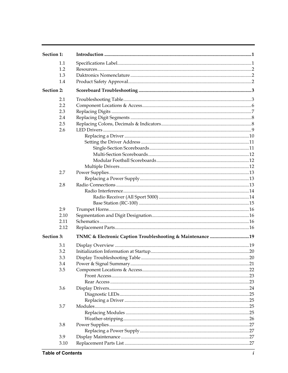 Daktronics Outdoor LED Scoreboards Service Manual User Manual | Page 5 / 52