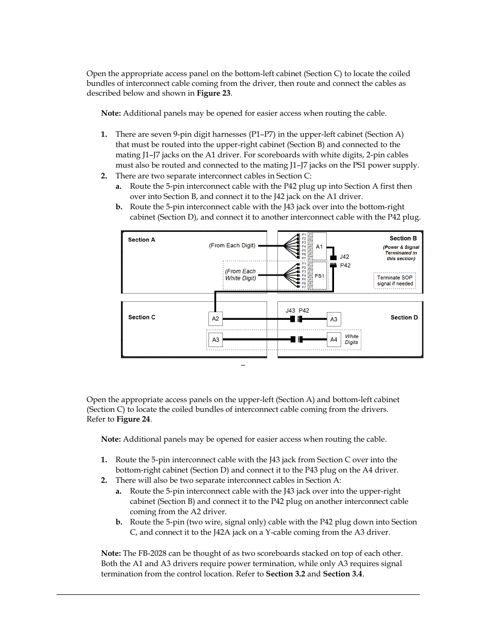 Ba-2029, Fb-2028 | Daktronics P1647 Multi-Section Outdoor LED Scoreboard User Manual | Page 24 / 44