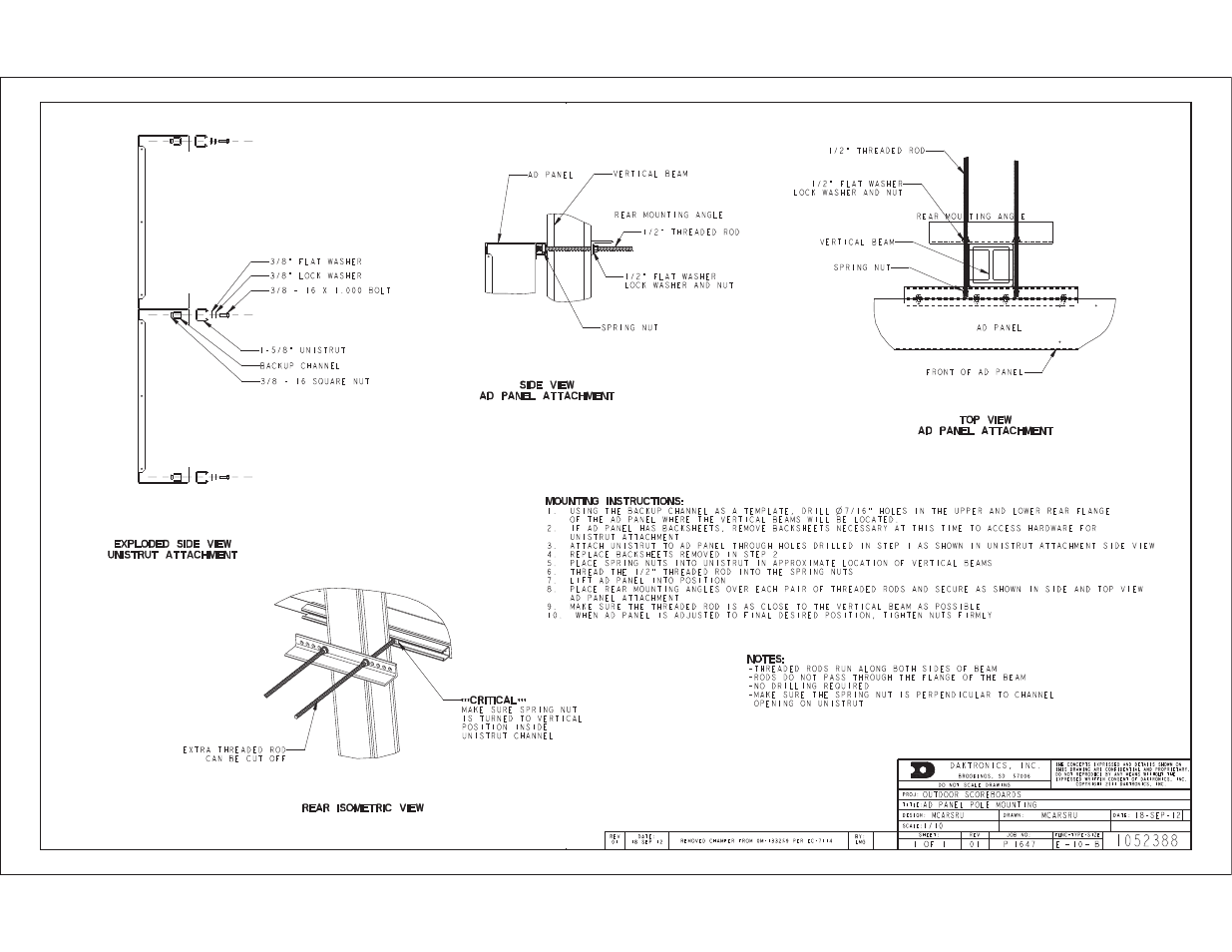 Daktronics P1647 Multi-Section Outdoor LED Scoreboard User Manual | Page 36 / 44