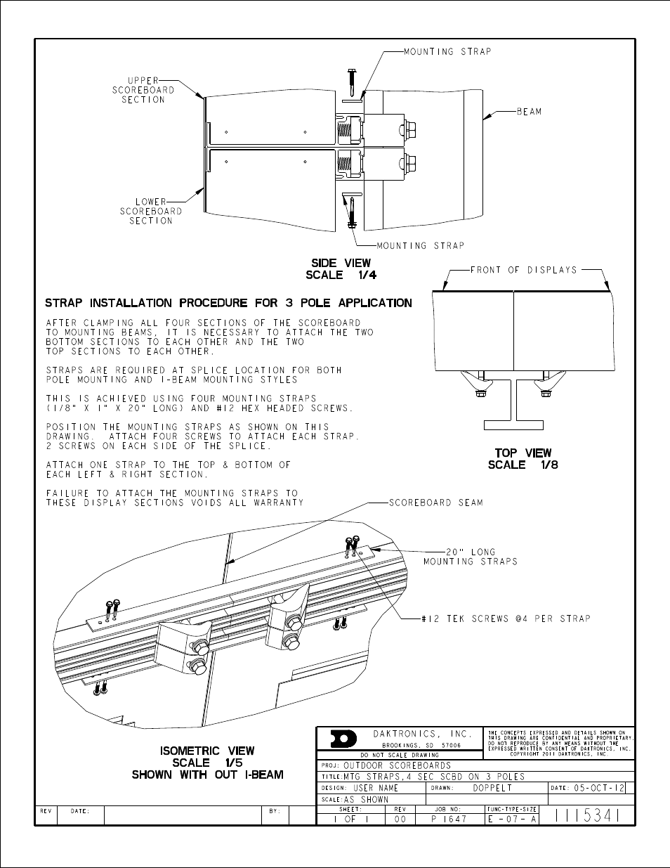 Daktronics P1647 Multi-Section Outdoor LED Scoreboard User Manual | Page 39 / 44