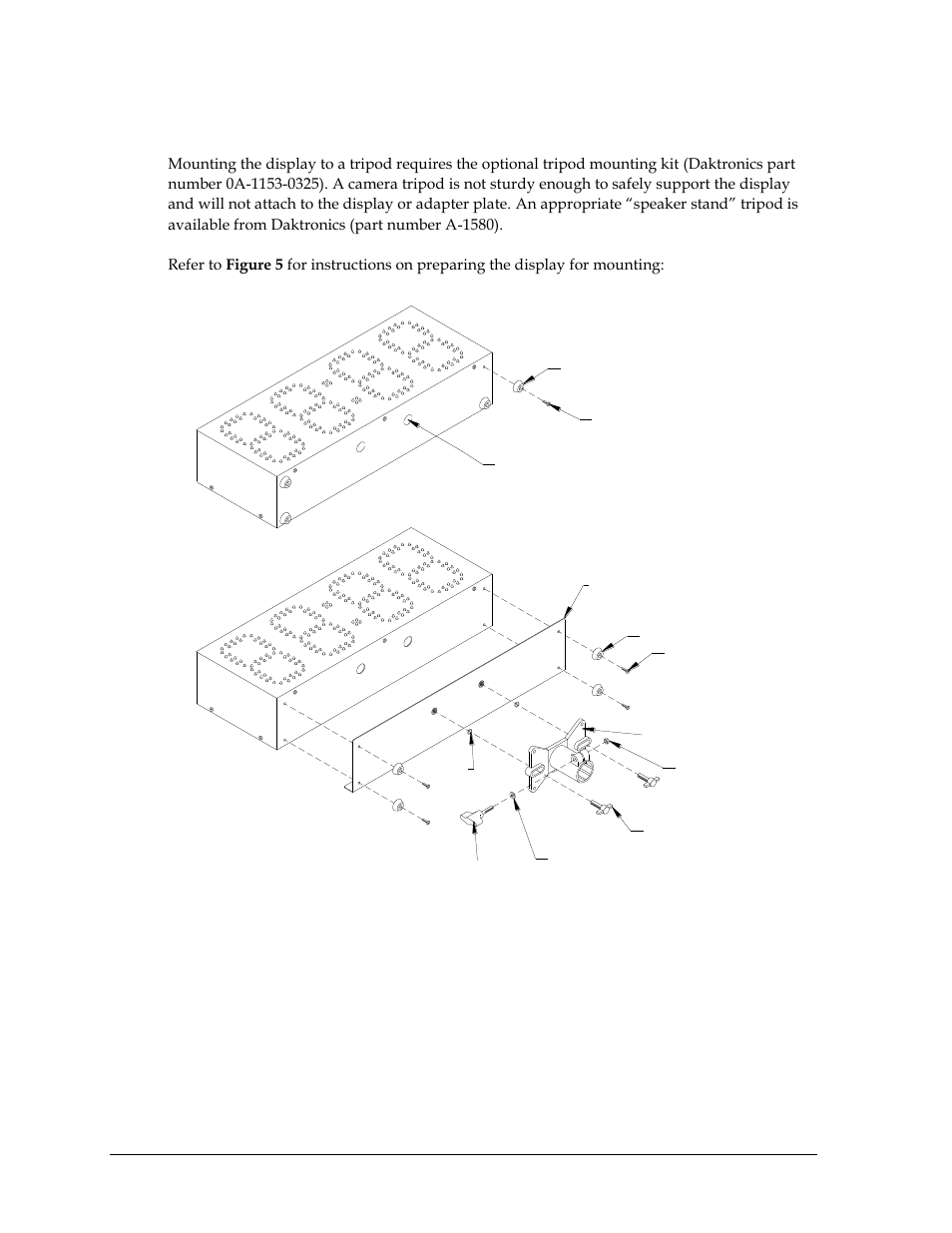 2 tripod mounting, Tripod mounting | Daktronics PC-2001 Pace Clock System User Manual | Page 12 / 40