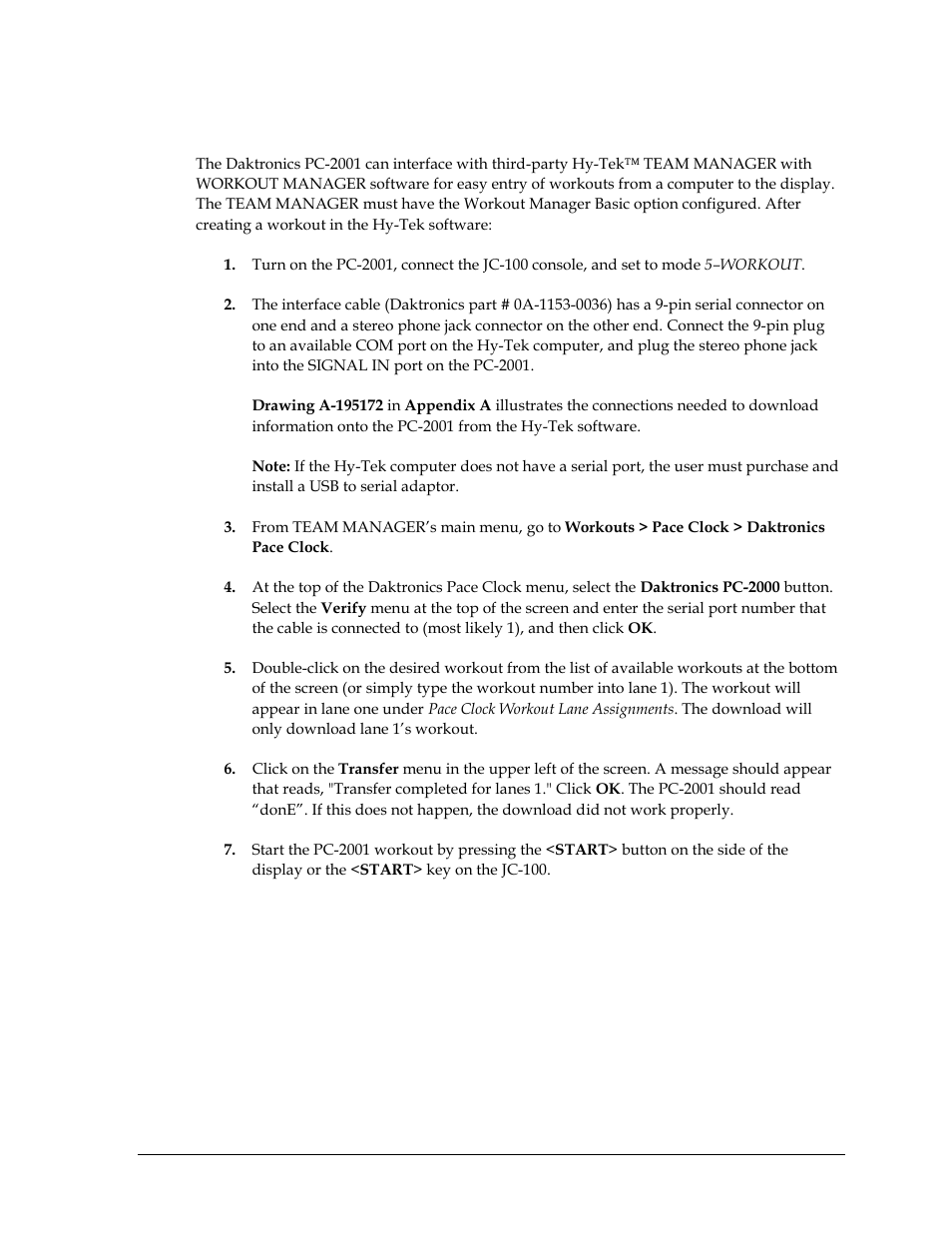 5 team manager, Team manager | Daktronics PC-2001 Pace Clock System User Manual | Page 23 / 40