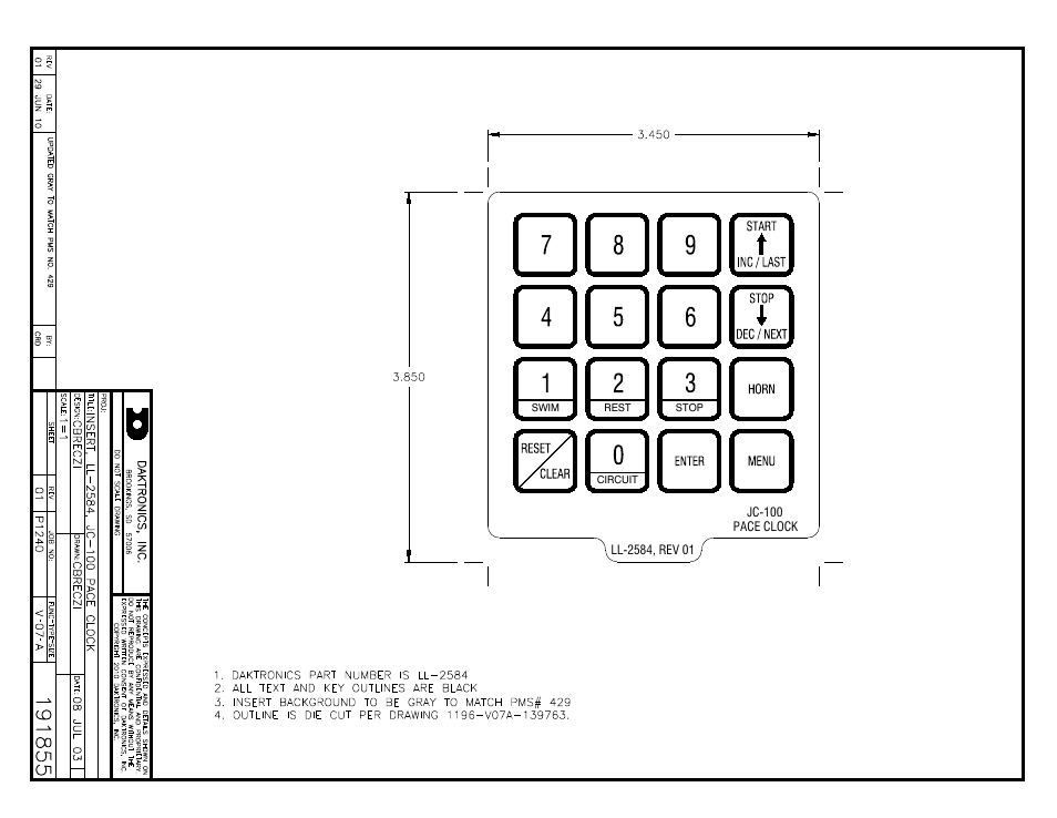 Daktronics PC-2001 Pace Clock System User Manual | Page 34 / 40